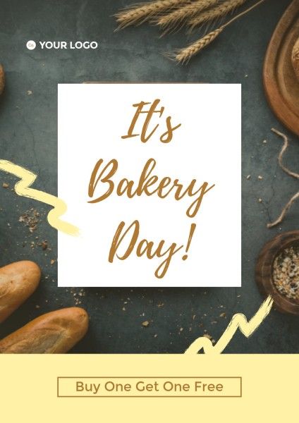 dessert, cookie, baking, Simple Bakery Day Poster Template