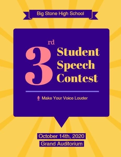 school, student, Speech Contest  Program Template
