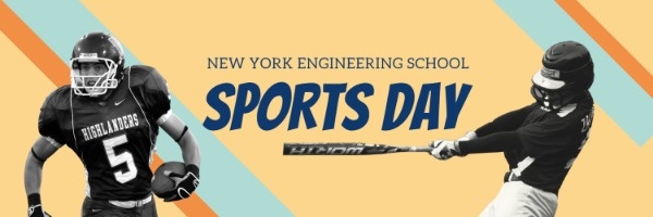 Orange School Sports Day Twitter Cover