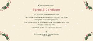 xmas, festival, holiday, Merry Christmas Restaurant Gift Voucher Gift Certificate Template