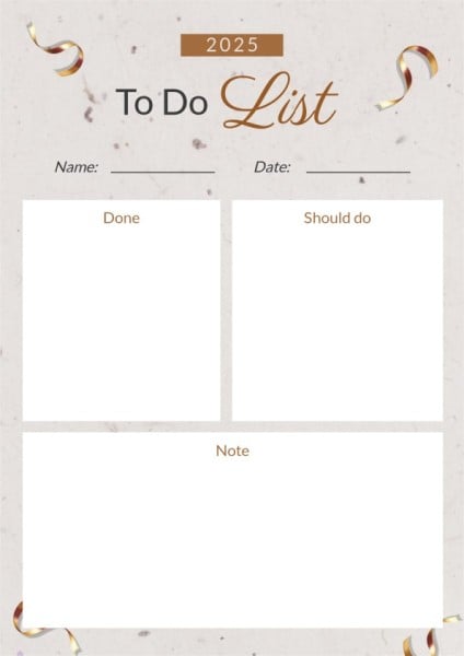 Brown To Do List Planner