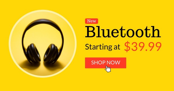 Yellow And Black Blue Tooth Sale Facebook App Ad