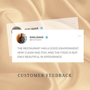 food, steak, sheet, Gold Customer Feedback Card Instagram Post Template