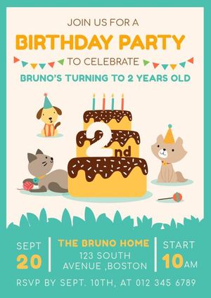 pets, birthdays, parties, Pet Birthday Invitation Template