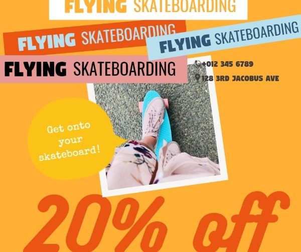 sale, discount, skateboarder, Skateboarding Store Facebook Post Template