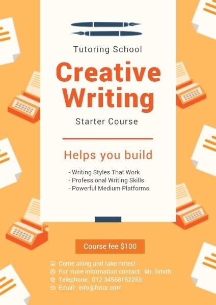 writing, courses, tutorials, Composition Class Promotion Poster Template