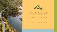 time, life, schedule, Green Scenery Calendar Template