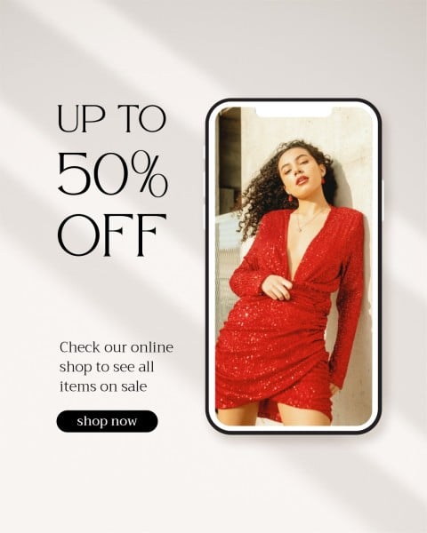 Beige Minimalist Fashion Brand Online Shop Discount