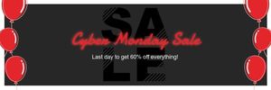 black friday, cyber monday, tips, Cyber Monady Sales Black  Email Header Template