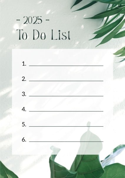 Green Plant To Do List Planner