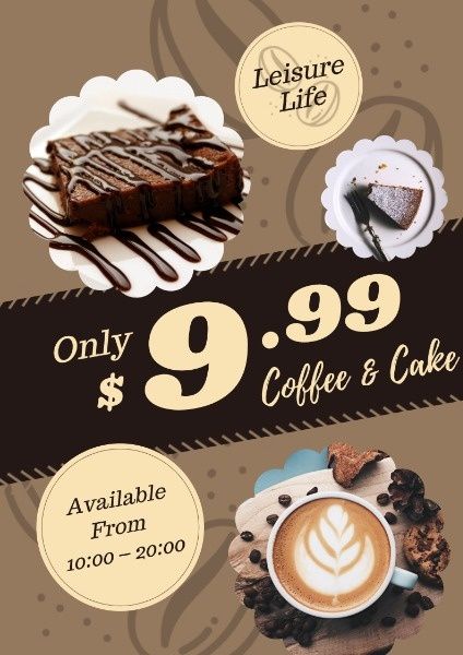 promotion, discount, coffee shop, Coffee House Sale Poster Template