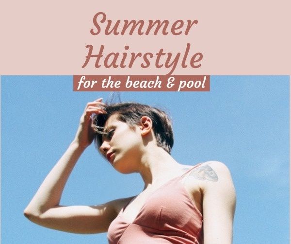 fashion, girl, wopman, Summer Hairstyle For Beach Facebook Post Template