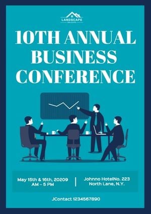 business meetings, company meetings, order meetings, Annual Business Conference Poster Template