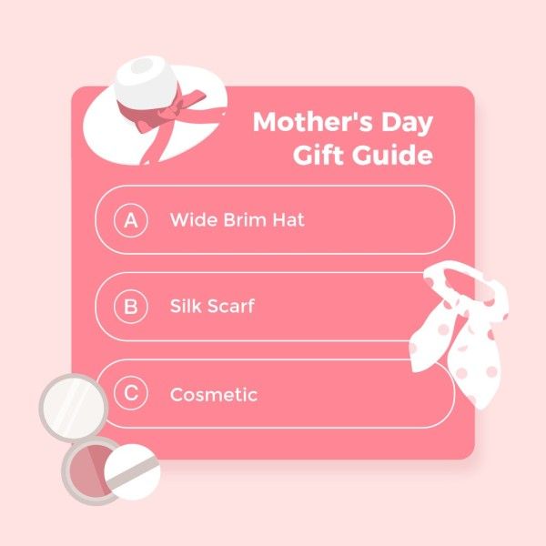 粉红色插图母亲节礼物指南 Instagram帖子