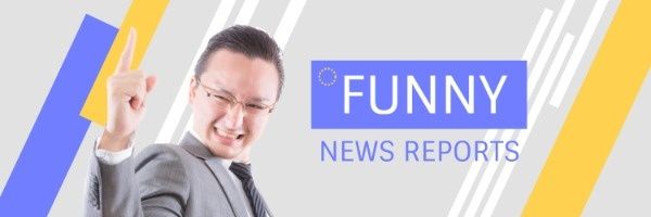 reports, host, business, Funny News Report Banner Twitter Cover Template