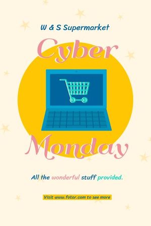 business, discount, shopping, Cyber Monday Super Sale Pinterest Post Template