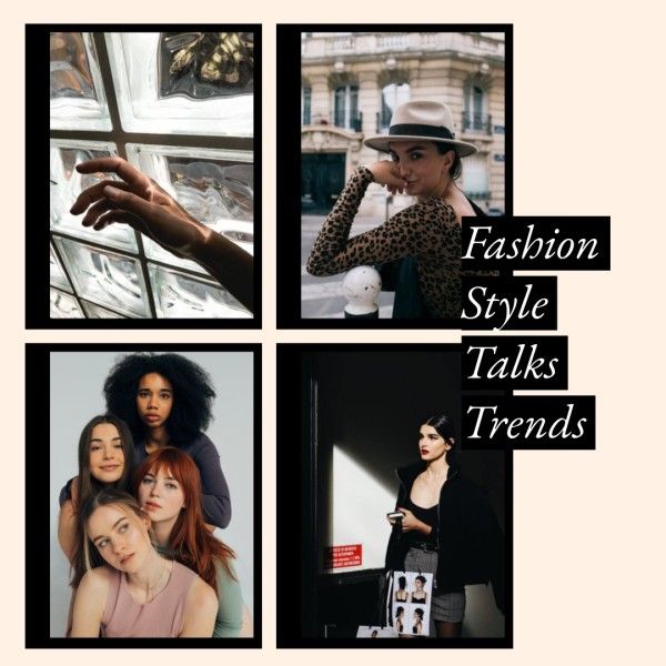 life, cloth, makeup, Fashion Style Talks Trends  Photo Collage (Square) Template