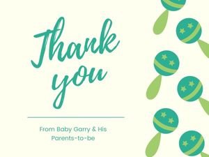 Green Baby Shower Welcome Card