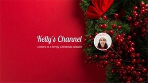 Red Minimal Christmas Background Youtube Channel Art Template and Ideas for  Design | Fotor