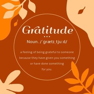 Orange Thanksgiving Gratitude Definition Instagram Post