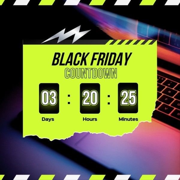 reminder, promotion, promo, Black Friday E-commerce Online Shopping Branding Countdown Instagram Post Template