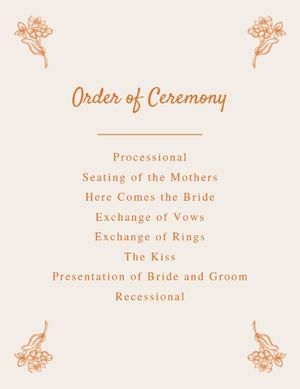 グレープフルーツカラー花の結婚式 プログラム