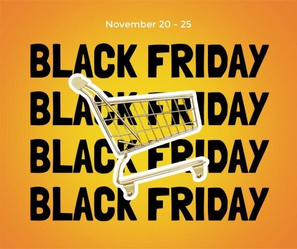 e-commerce, retail, sale, Yellow Simple Black Friday Facebook Post Template