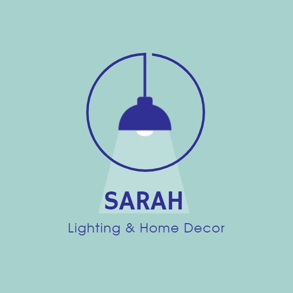 Blue Home Lighting Icon Logo