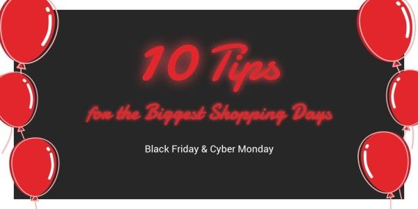 cyber monday, holiday, promotion, Black Friday Sale Shopping Tips Twitter Post Template