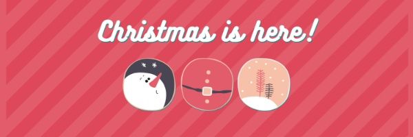 christmas is here, xmas, festival, Red Christmas Twitter Cover Template