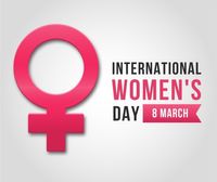 march 8, greeting, feminism, Pink Female Symbol International Women's Day Facebook Post Template
