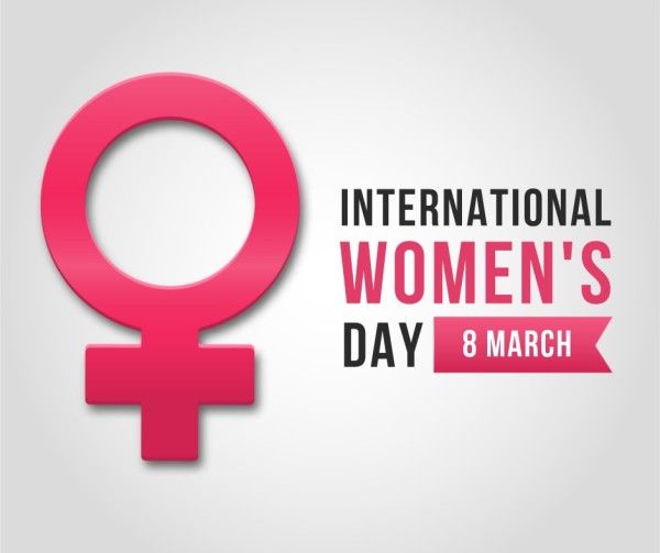 march 8, greeting, feminism, Pink Female Symbol International Women's Day Facebook Post Template