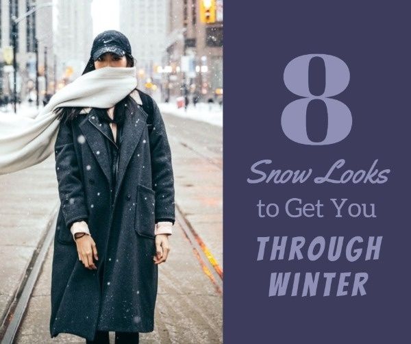 winter, clothes, coat, Snow Look Facebook Post Template