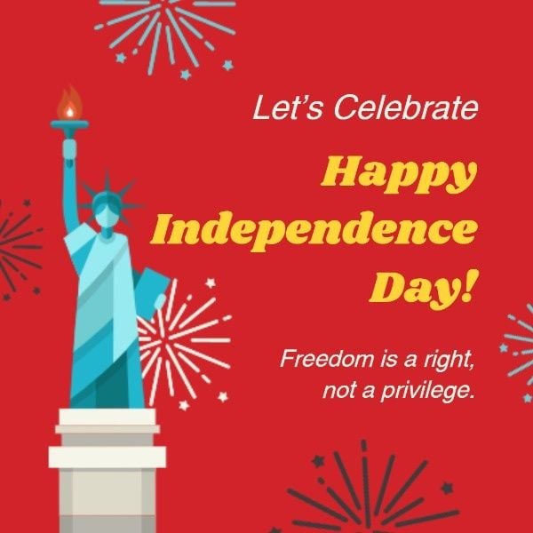 statue of liberty, american, america, Independence Day Celebration Instagram Post Template