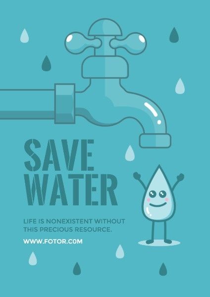 environment, faucet, publicty, Save Water Poster Template