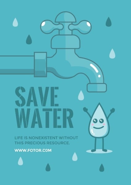 水を節約 ポスター