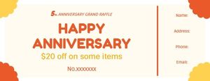 Yellow And Red Anniversary Raffle Ticket