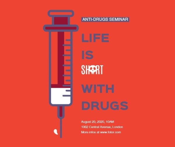 anti drugs, seminar, drug awareness, Drugs Facebook Post Template
