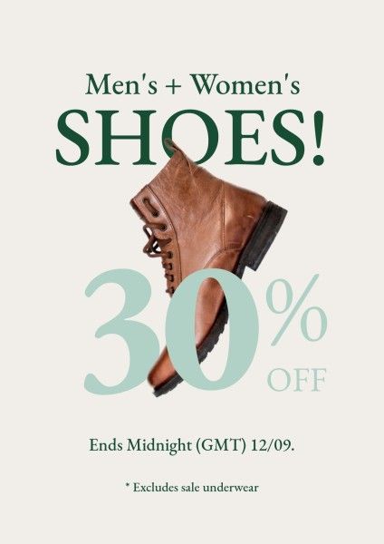 shoes, shop, shopping, Light Yellow Shoe Store Sale Poster Template