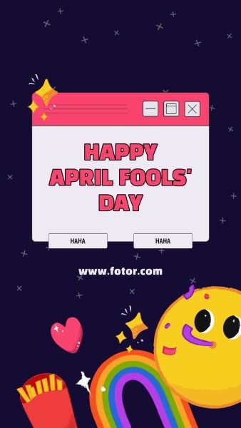 event, celebration, festival, Black UI Digitalism Funny April Fools' Day Instagram Story Template