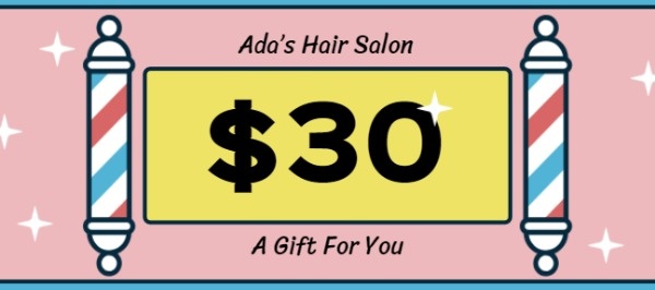 Hair Salon Gift Certificate