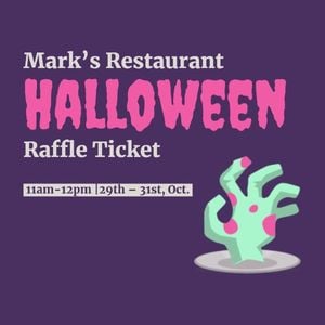 restaurant, discount, sale, Dark Purple Halloween Raffle Instagram Post Template