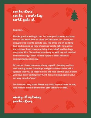 holiday, celebration, greetings, Merry Christmas Letter Letterhead Template