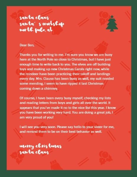 Merry Christmas Letter Letterhead
