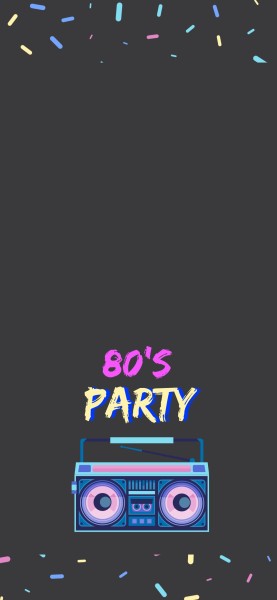 Black Retro 80 Generation Music Party Snapchat Geofilter