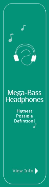 Green Mega-Bass Headphones Wide Skyscraper