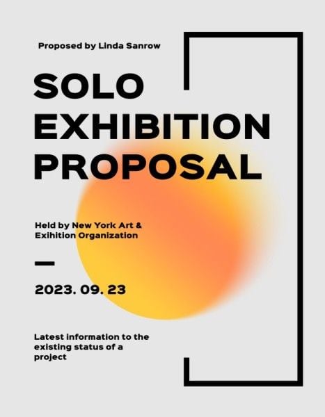 marketing proposals,  business,  project proposals, Black Abstract Solo Exhibition Proposal Marketing Proposal Template