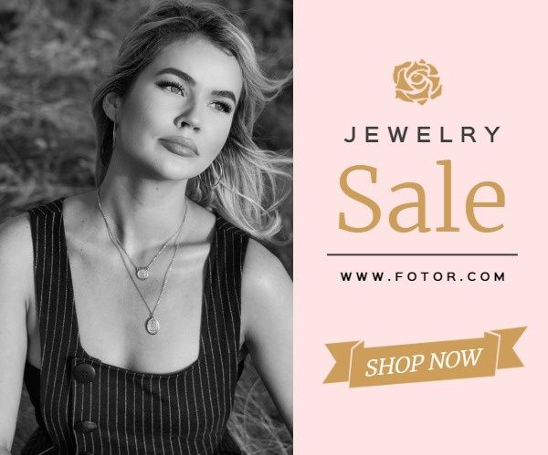 e-commerce, online sale, jewelry, Accessories Banner Ads Sale Large Rectangle Template
