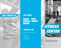 marketing, business, company, Blue Fitness Center  Brochure Template
