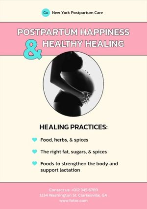 birth, health center, recovery, Postpartum Service Flyer Template